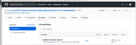 GitHub actions workflows